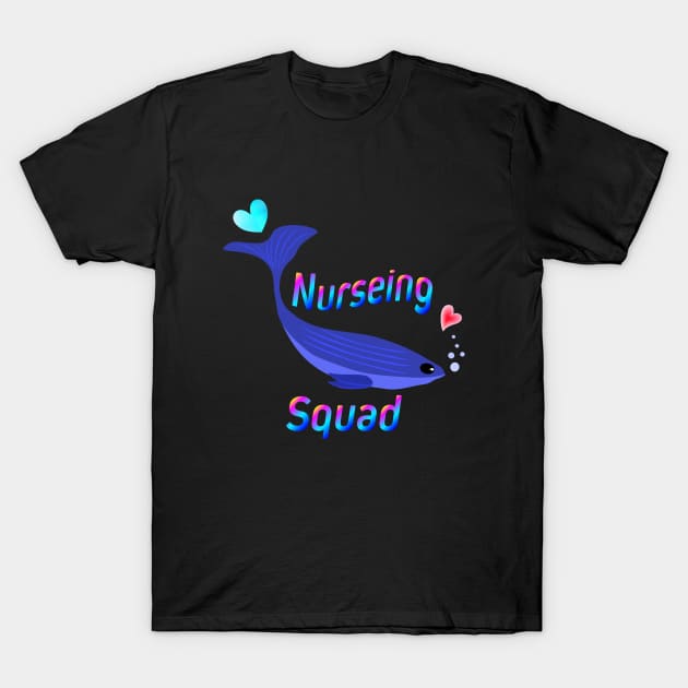 Nurseing Squad Cartoon Fish Dolphins with Love Funny Graphic Design T-Shirt T-Shirt by Sodsai